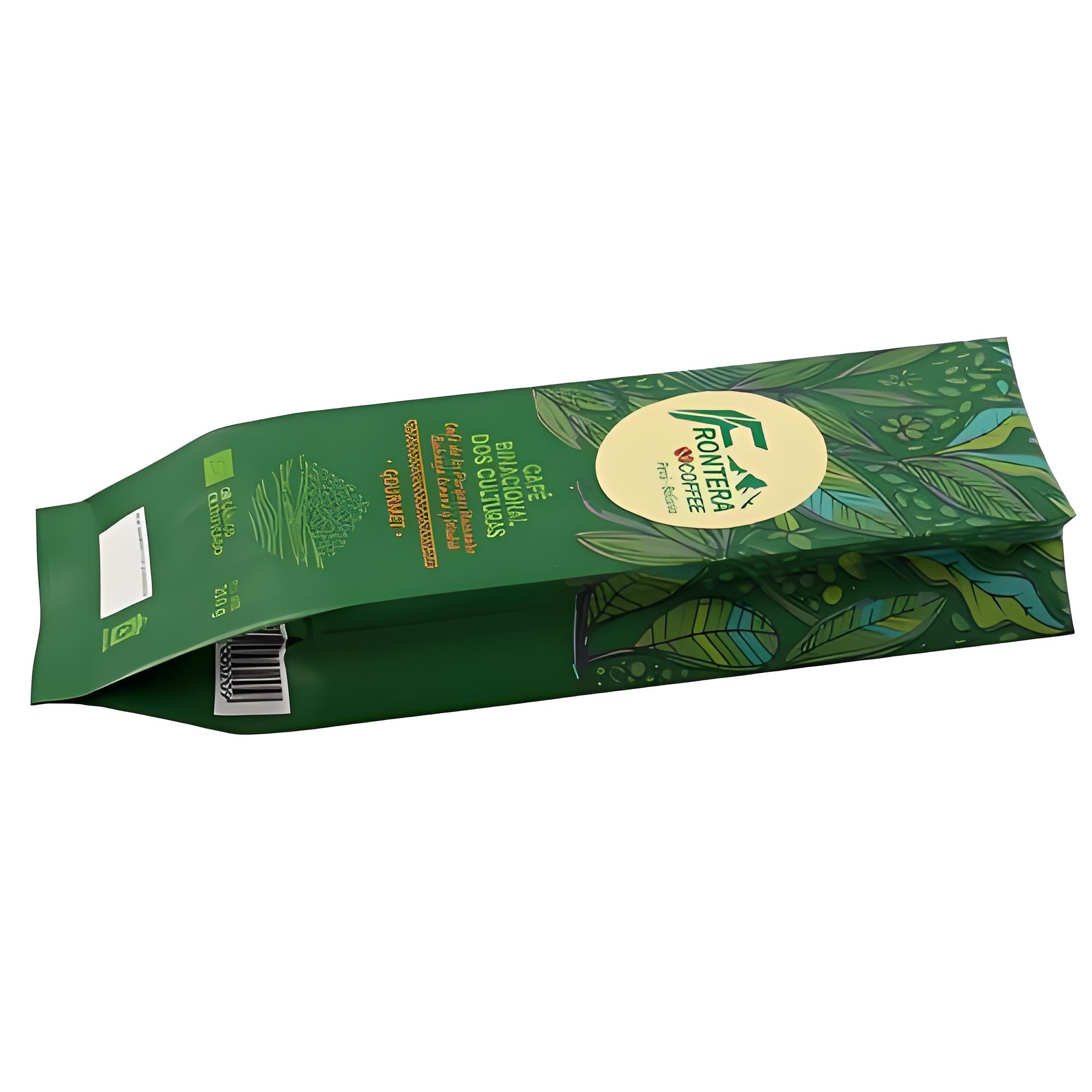 Packaging format example — printed back-seal bag with side gussets. Brand artwork belongs to its owner and is shown only as a format example. Not a customer project or endorsement.