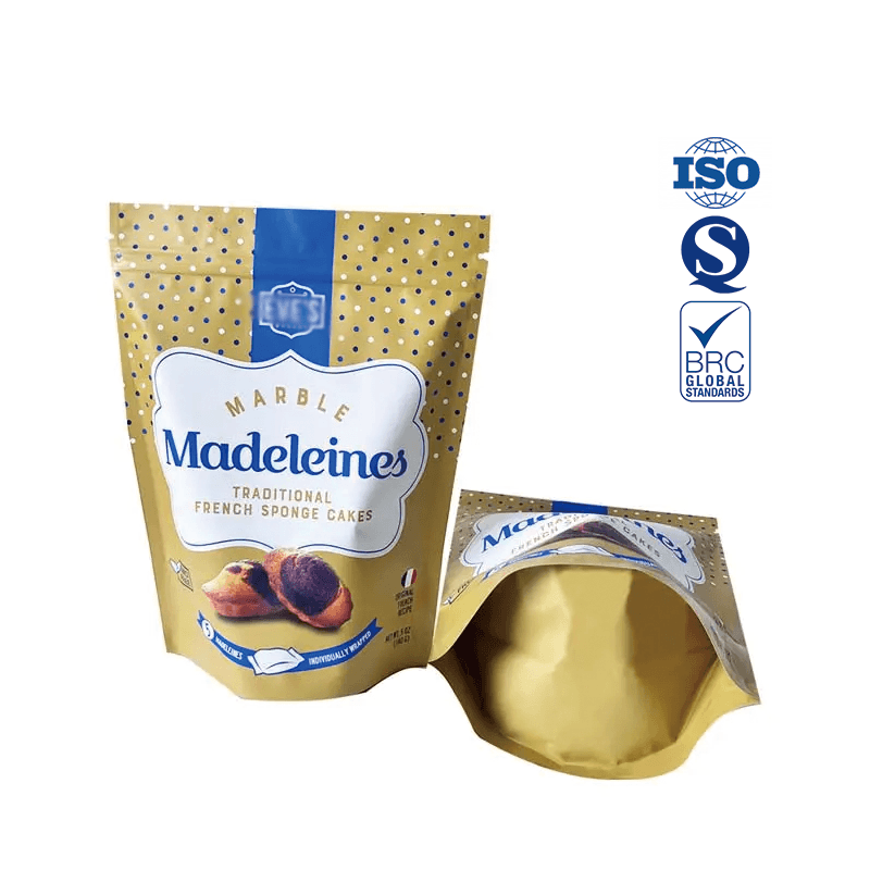 Custom Printed Doypack Pouch Manufacturer | Ziplock Mylar Bag for Biscuit & Cookie Packaging | MOQ 5,000pcs