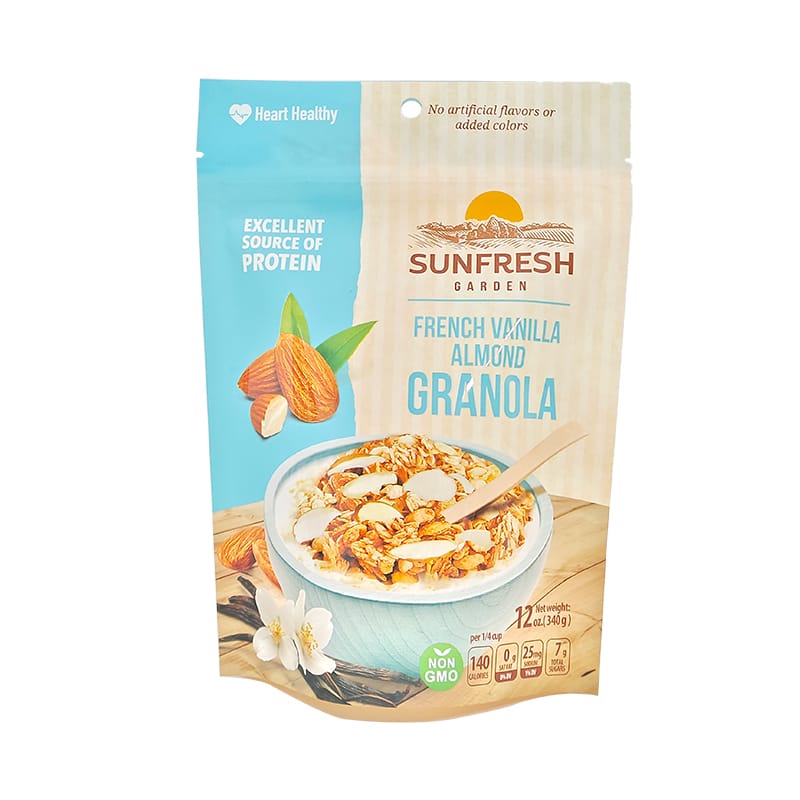 Custom Instant Oatmeal Stand Up Pouch Manufacturer | Resealable Moisture Proof Food Bags with Window | MOQ 5,000pcs