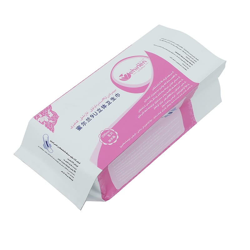 Customized Sanitary Pad Pouch Manufacturer | Water Proof Foil Lined Side Gusset Soft Care Packaging | MOQ 5,000pcs