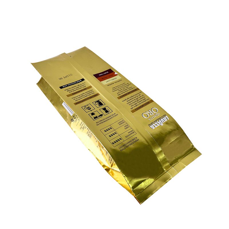 Gold Coffee Bags - Foil Gusseted Bag Center Seal 2 lb - 500 ct